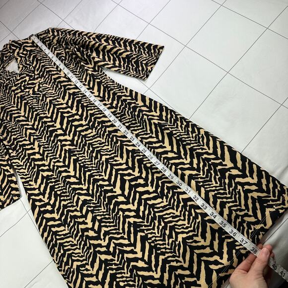 J.McLaughlin Dress Women Small Tan Black Terin Sheath Zebra Animal Print Classic - Picture 9 of 9